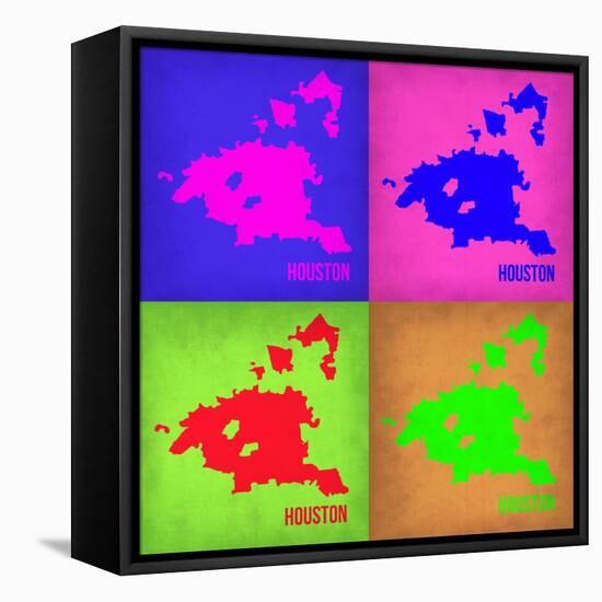 Houston Pop Art Map 1-NaxArt-Framed Stretched Canvas
