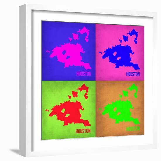 Houston Pop Art Map 1-NaxArt-Framed Art Print