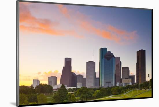 Houston Skyline at Dawn from Eleanor Tinsley Park, Texas, United States of America, North America-Kav Dadfar-Mounted Photographic Print