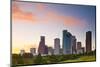 Houston Skyline at Dawn from Eleanor Tinsley Park, Texas, United States of America, North America-Kav Dadfar-Mounted Photographic Print