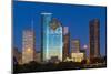 Houston Skyline at Night from Eleanor Tinsley Park, Texas, United States of America, North America-Kav Dadfar-Mounted Photographic Print