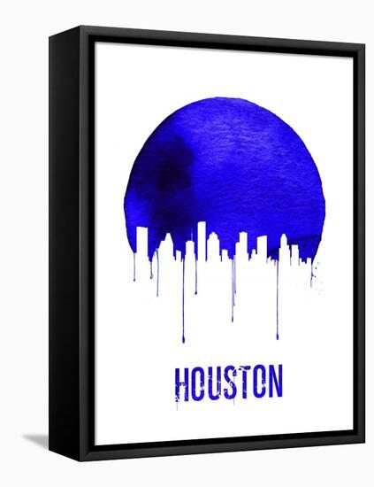 Houston Skyline Blue-null-Framed Stretched Canvas