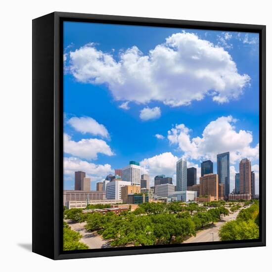Houston Skyline from South in Texas US USA-holbox-Framed Premier Image Canvas