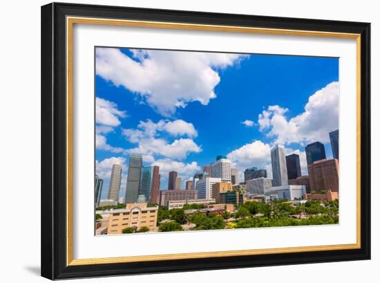 Houston Skyline from South in Texas US USA-holbox-Framed Photographic Print