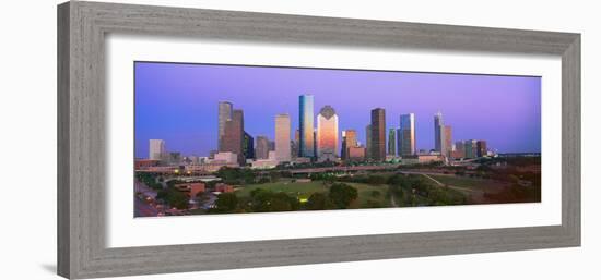 Houston Skyline, Memorial Park, Dusk, Texas-null-Framed Photographic Print