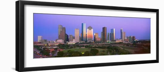 Houston Skyline, Memorial Park, Dusk, Texas-null-Framed Photographic Print