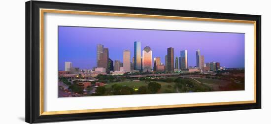 Houston Skyline, Memorial Park, Dusk, Texas-null-Framed Photographic Print