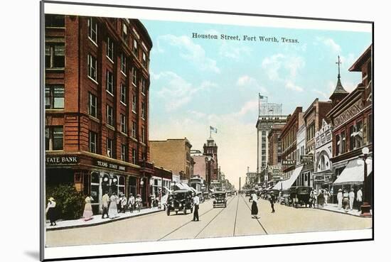 Houston Street, Fort Worth, Texas-null-Mounted Art Print