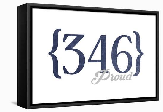 Houston, Texas - 346 Area Code (Blue)-Lantern Press-Framed Stretched Canvas