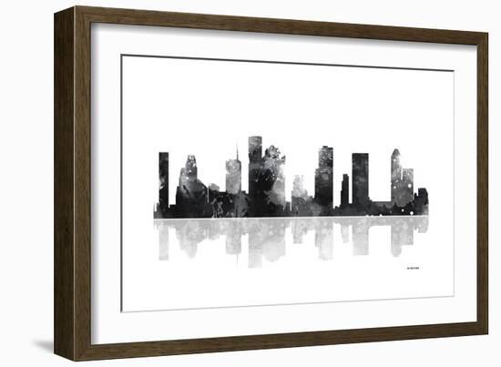 Houston Texas Skyline BG 1-Marlene Watson-Framed Giclee Print