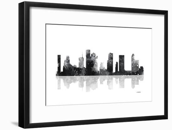 Houston Texas Skyline BG 1-Marlene Watson-Framed Giclee Print