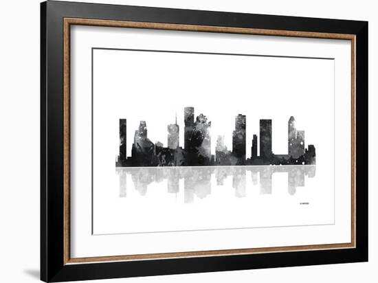 Houston Texas Skyline BG 1-Marlene Watson-Framed Giclee Print