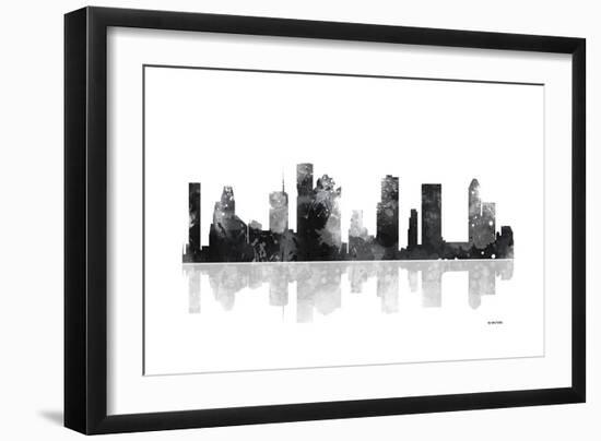 Houston Texas Skyline BG 1-Marlene Watson-Framed Giclee Print