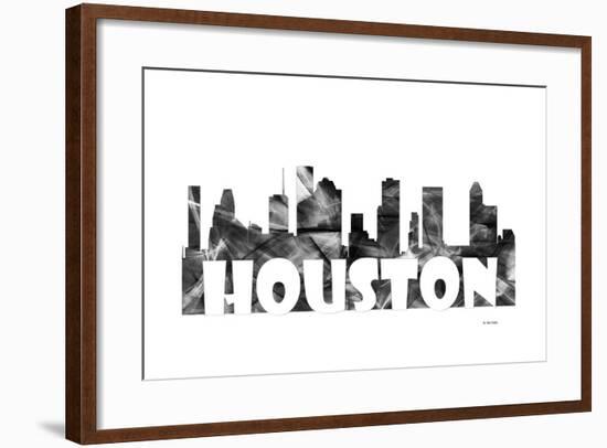 Houston Texas Skyline BG 2-Marlene Watson-Framed Giclee Print