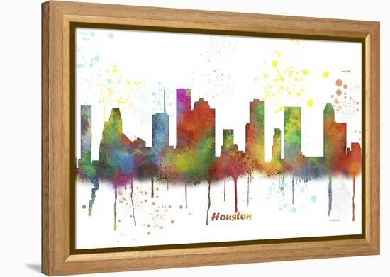 Houston Texas Skyline MCLR 1-Marlene Watson-Framed Premier Image Canvas