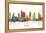 Houston Texas Skyline MCLR 1-Marlene Watson-Framed Premier Image Canvas