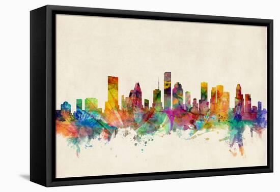 Houston Texas Skyline-Michael Tompsett-Framed Stretched Canvas