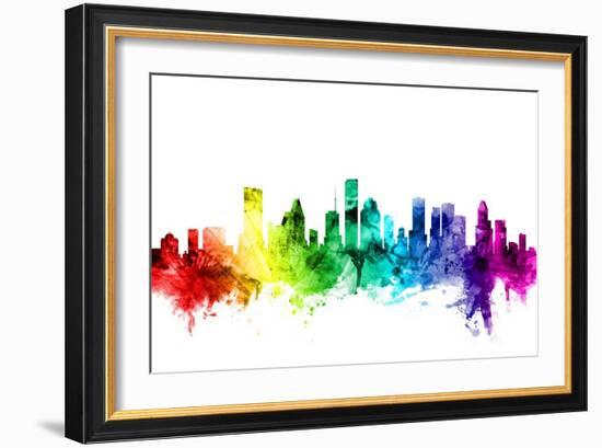 Houston Texas Skyline-Michael Tompsett-Framed Art Print