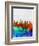 Houston Watercolor Skyline-NaxArt-Framed Art Print