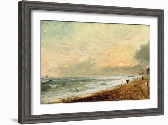 Hove Beach, C.1824 (Oil on Paper on Panel)-John Constable-Framed Giclee Print