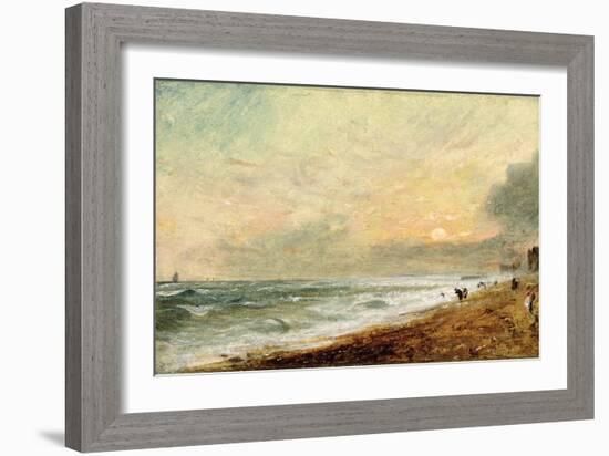 Hove Beach, C.1824 (Oil on Paper on Panel)-John Constable-Framed Giclee Print