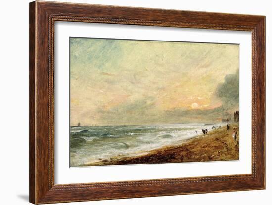 Hove Beach, C.1824 (Oil on Paper on Panel)-John Constable-Framed Giclee Print