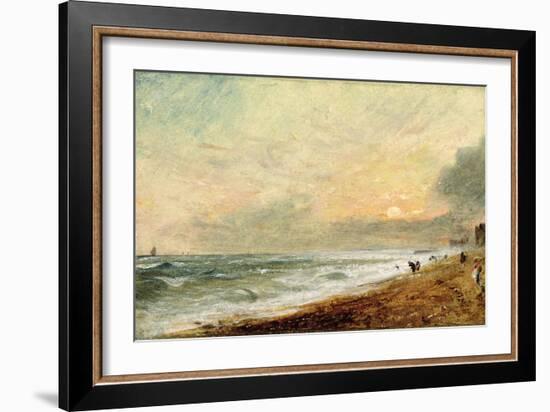 Hove Beach, C.1824 (Oil on Paper on Panel)-John Constable-Framed Giclee Print