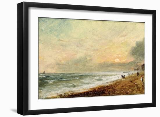 Hove Beach, C.1824 (Oil on Paper on Panel)-John Constable-Framed Giclee Print