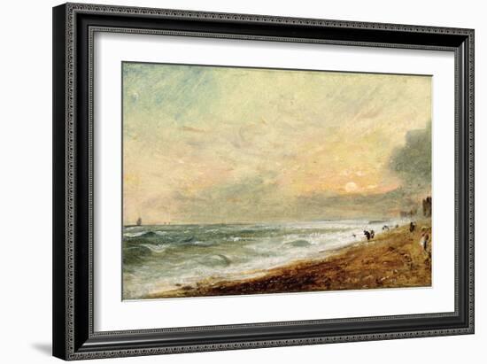 Hove Beach, C.1824 (Oil on Paper on Panel)-John Constable-Framed Giclee Print