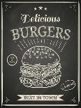 Burger House Poster on Chalkboard-hoverfly-Framed Art Print