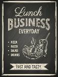 Business Lunch Poster on Blackboard-hoverfly-Art Print