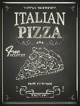 Italian Pizza Poster on Black Chalkboard-hoverfly-Art Print