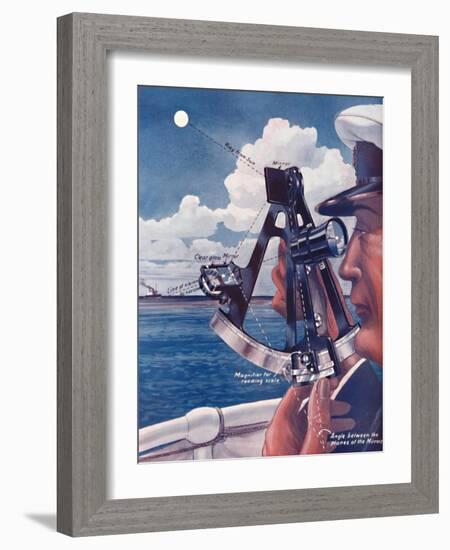 'How A Ship's Captain Uses The Sextant', 1935-Unknown-Framed Giclee Print