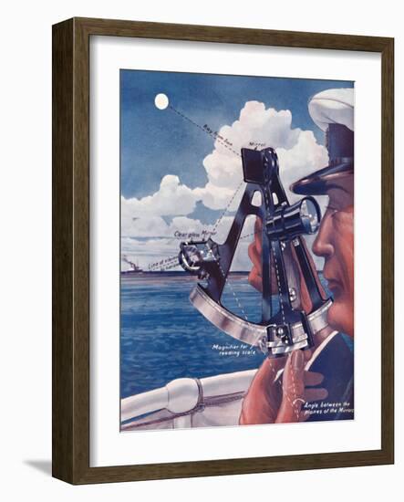 'How A Ship's Captain Uses The Sextant', 1935-Unknown-Framed Giclee Print