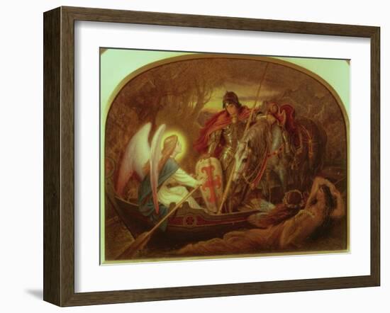 How an Angel Rowed Sir Galahad across Dern Mere-Sir Joseph Noel Paton-Framed Giclee Print