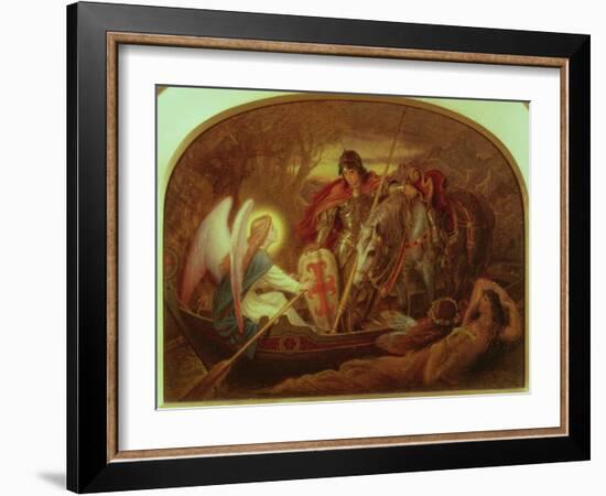 How an Angel Rowed Sir Galahad across Dern Mere-Sir Joseph Noel Paton-Framed Giclee Print