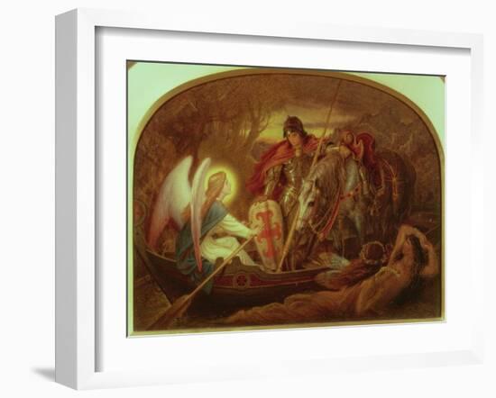How an Angel Rowed Sir Galahad across Dern Mere-Sir Joseph Noel Paton-Framed Giclee Print