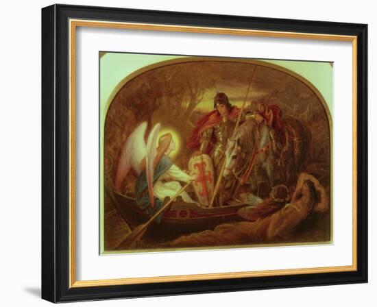 How an Angel Rowed Sir Galahad across Dern Mere-Sir Joseph Noel Paton-Framed Giclee Print