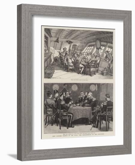 How Customs Change in the Navy, the Refreshments of Two Centuries-Thomas Rowlandson-Framed Giclee Print