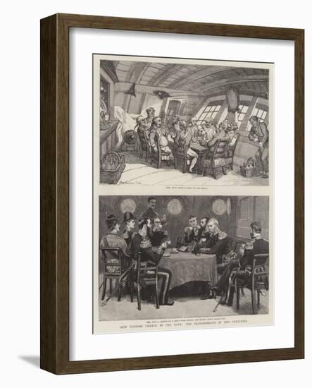 How Customs Change in the Navy, the Refreshments of Two Centuries-Thomas Rowlandson-Framed Giclee Print