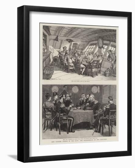 How Customs Change in the Navy, the Refreshments of Two Centuries-Thomas Rowlandson-Framed Giclee Print