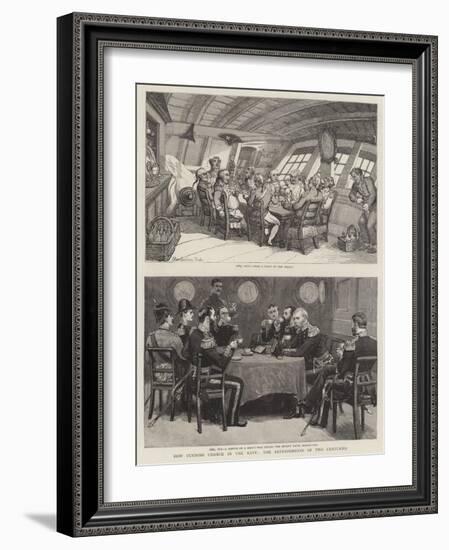 How Customs Change in the Navy, the Refreshments of Two Centuries-Thomas Rowlandson-Framed Giclee Print