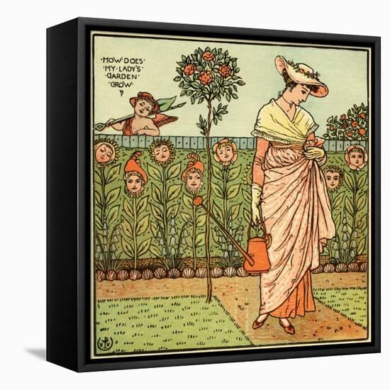 How does my lady garden grow?-Walter Crane-Framed Premier Image Canvas