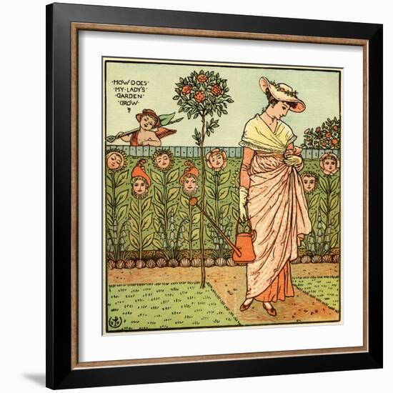 How does my lady garden grow?-Walter Crane-Framed Giclee Print