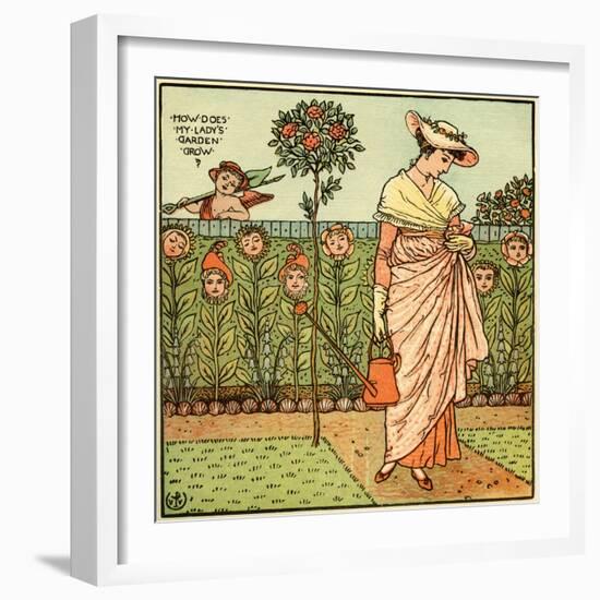 How does my lady garden grow?-Walter Crane-Framed Giclee Print