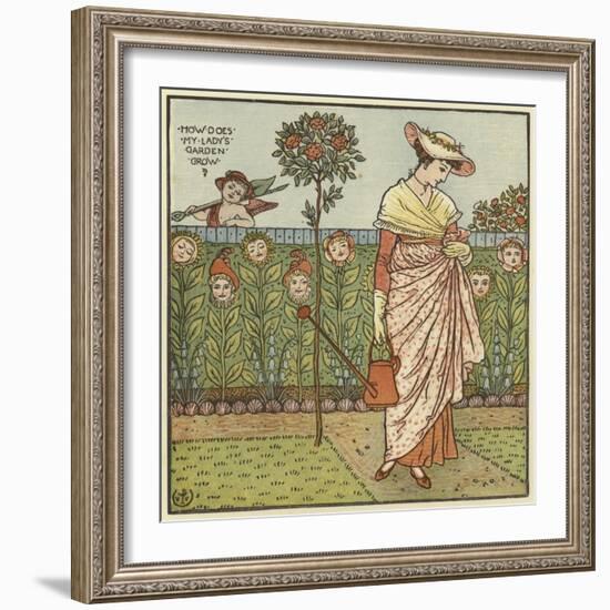 How Does My Lady's Garden Grow?-Walter Crane-Framed Giclee Print