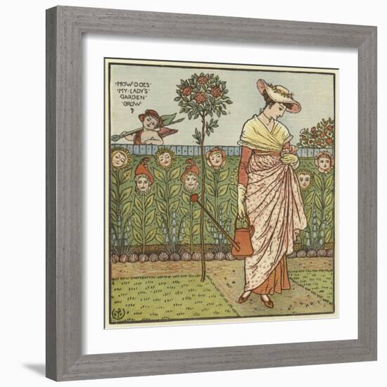 How Does My Lady's Garden Grow?-Walter Crane-Framed Giclee Print