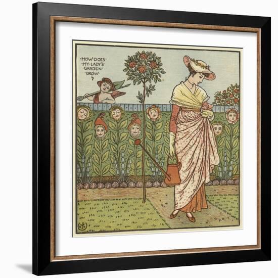 How Does My Lady's Garden Grow?-Walter Crane-Framed Giclee Print