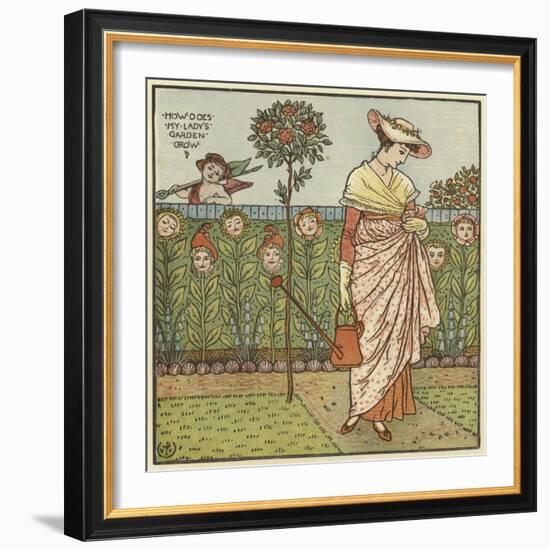 How Does My Lady's Garden Grow?-Walter Crane-Framed Giclee Print