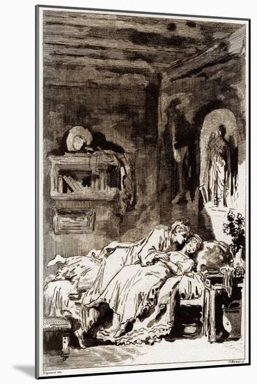 How Does the Spirit Come to Girls (La Fontaine's Tale), 1795 (Engraving)-Jean-Honore Fragonard-Mounted Giclee Print